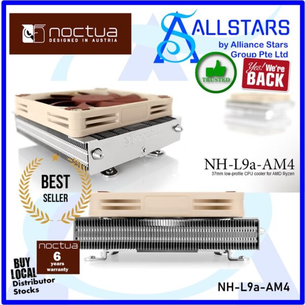 NOCTUA NH-L9a-AM4 L-Type Low Profile Cooler (HxWxD : 114x92x37) – NH-L9a-AM4