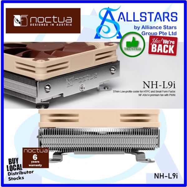 NOCTUA NH-L9i L-Type Low Profile Cooler (HxWxD : 95x95x37) – NH-L9i