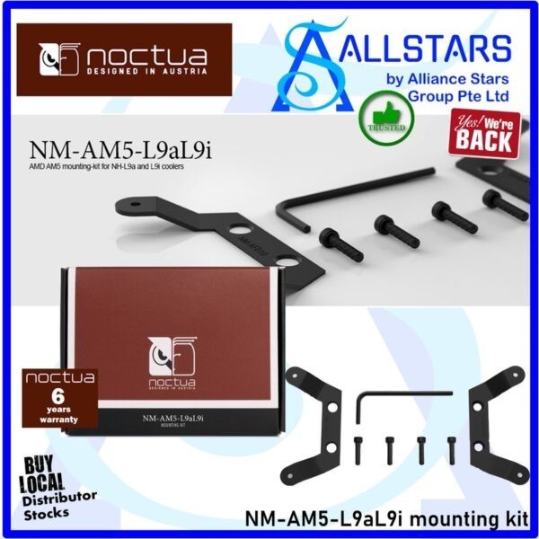 NOCTUA NM-AM5-L9aL9i Mounting Kit for L9a / L9i – NM-AM5-L9aL9i (Warranty not applicable as it’s bracket only)