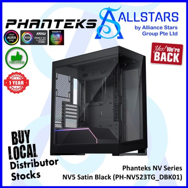 Phanteks NV5 (Matte White) ATX Tower Chassis / D-RGB controller – Matte White :  PH-NV523TG_DMW01