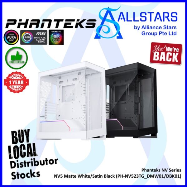 Phanteks NV5 (Satin Black) ATX Tower Chassis / D-RGB controller – Satin Black :  PH-NV523TG_DBK01