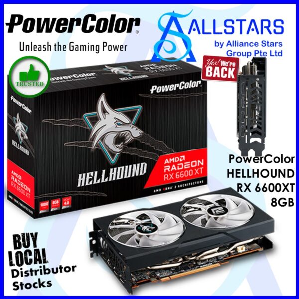 PowerColor Hellhound Radeon RX 6600 XT OC 8GB PCI-Express x16 Gaming Graphics Card (Warranty 2years with BanLeong)