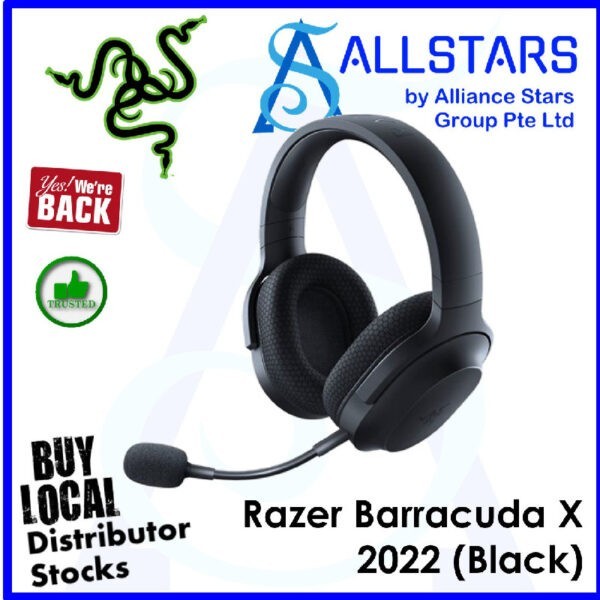 Razer Barracuda X (2022) Black – Wireless Multi-Platform Gaming and Mobile Headset / Bluetooth – Black : RZ04-04430100-R3M1 (Warranty 2years with BanLeong)