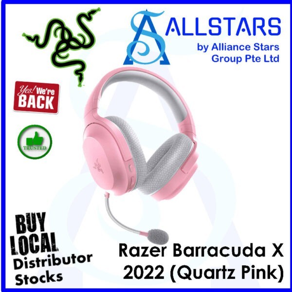 Razer Barracuda X (2022) – Wireless Multi-Platform Gaming and Mobile Headset / Bluetooth – Quartz Pink : RZ04-04430300-R3M1