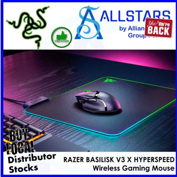 Razer Basilisk V3 X HyperSpeed Customizable Wireless Gaming Mouse (Wireless 2.4GHz or Bluetooth) – RZ01-04870100-R3A2