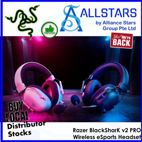 Razer Blackshark v2 Pro (White) Wireless eSports Headset – White : RZ04-03220300-R3M1