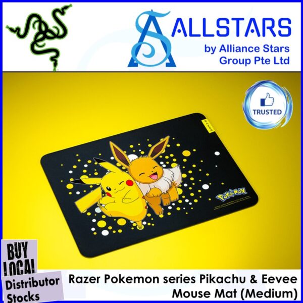 Razer Gigantus V2 Soft Gaming Mouse Mat – Medium 360x275mm – Pokemon Edition : RZ02-03333100-R3A1 (Pikachu & Eevee Mouse Mat)