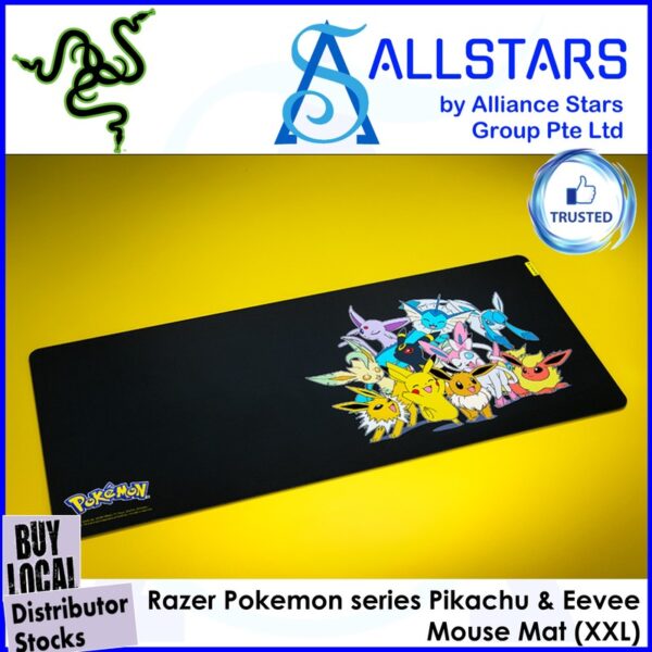 Razer Gigantus V2 Soft Gaming Mouse Mat – XXL 940x410mm – Pokemon Edition : RZ02-03333200-R3A1 (Pikachu & Eevee Mouse Mat)