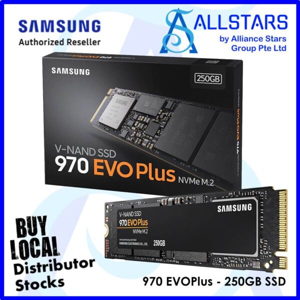 SAMSUNG 970 EVO PLUS 250GB NVME M.2 SSD – MZ-V7S250BW (Warranty W/DISTRIBUTOR)
