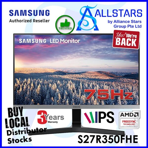 Samsung S27R350FHE 27 inch Full HD IPS Monitor (HDMI+VGA)  (Warranty 3years with Samsung SG)