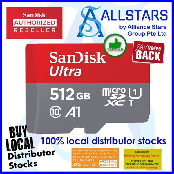 SanDisk Ultra 512GB microSDXC UHS-I Memory Card – SDSQUAC-512G-GN6MN