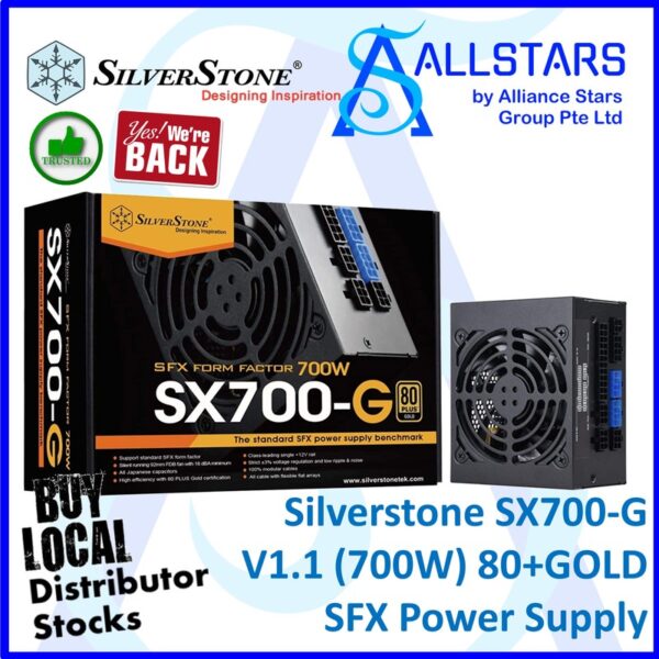 Silverstone SFX Form Factor SX700-G – 700W 80+GOLD SFX Power Supply – SST-SX700-G (Warranty 3years with Avertek)