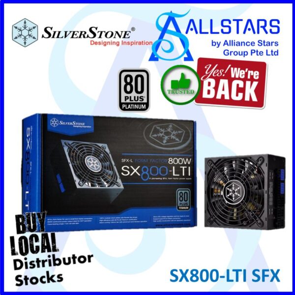 Silverstone SFX-L Form Factor SX800 – 800W 80+ Titanium SFX Power Supply / ETA A+ / Lambda S+ – SST-SX800-LTI (Warranty 5years with Avertek)