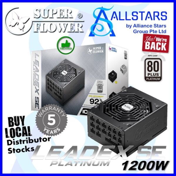 SuperFlower 1200W Leadex Platinum SE ATX Power Supply / 80+Platinum / Full Modular – SF-1200F14MP-SE (Warranty 5years with Tech Dynamic)