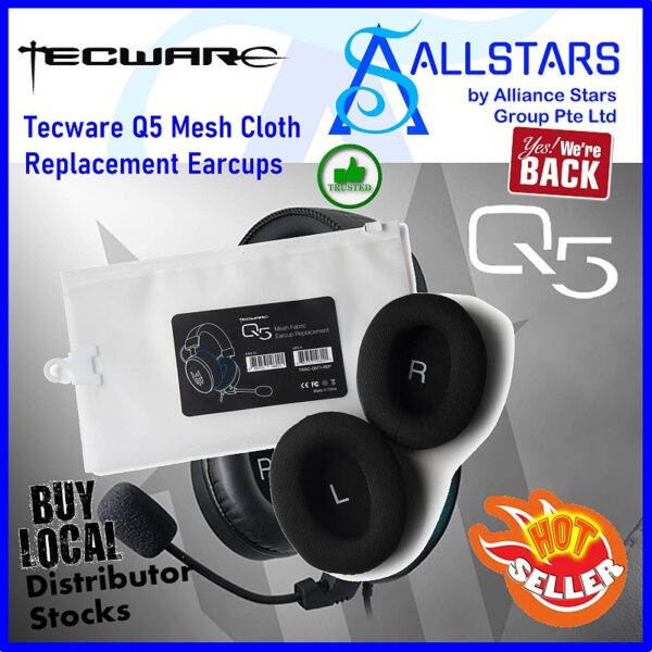 Tecware Q5 Mesh Fabric Earcup Replacement – TWAC-Q571-REP (No warranty for wearable item)