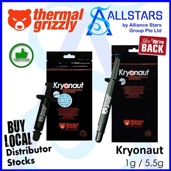Thermal Grizzly Kryonaut (5.5g) Ultra High Performance Thermal Grease – TG-K-015-R