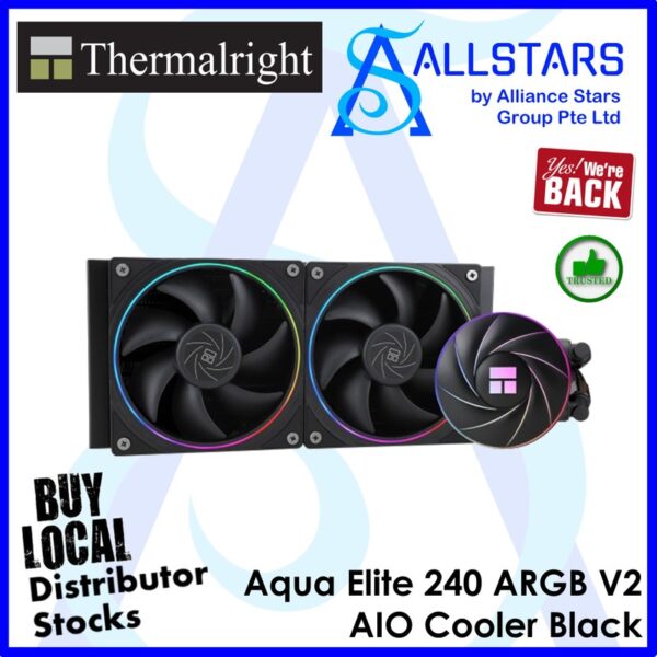 Thermalright AQUA ELITE 360 ARGB V2 BLACK CPU COOLER -EXPRESS SHIP