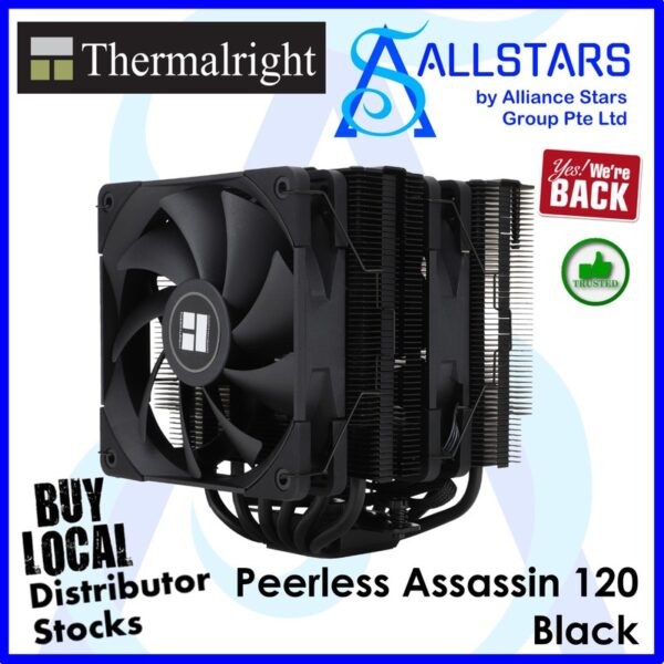 Thermalright Peerless Assassin 120 Black CPU Cooler / with C12B Fans x2 (AMD / Intel) – PA120 Black