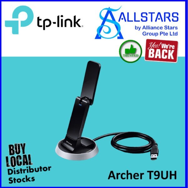 TP-Link Archer T9UH AC1900 High Gain Wireless Dual Band USB Adapter / Win+MAC Supported (Local Warranty 3years with TPLink SG)