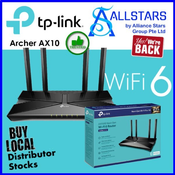 TP-Link Archer AX10 AX1500 Wi-Fi 6 Router (Warranty 3years with TPLink SG)