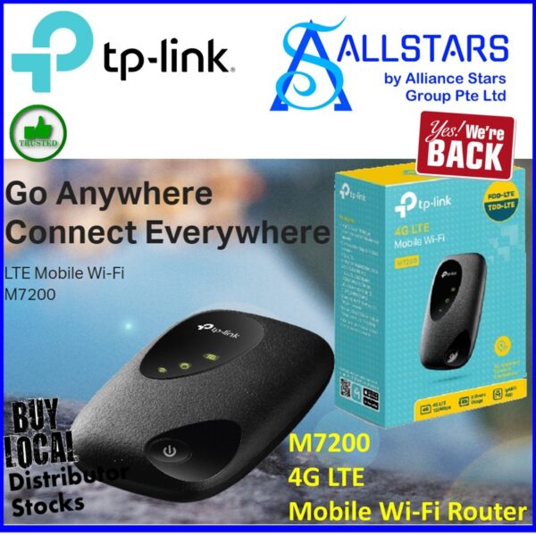 TP-Link M7200 4G LTE Mobile Wi-Fi Router (Local Warranty 3years with TP-Link SG)
