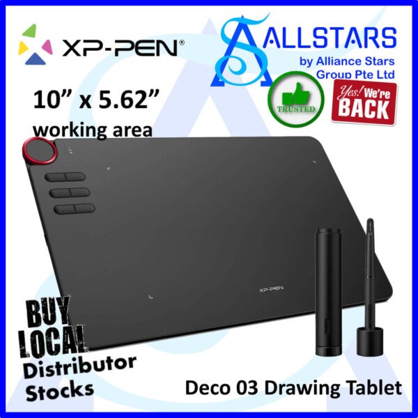 XP-Pen Deco 03 Wireless / USB Connectivity (10×5.62 inch) Graphic Tablet (Warranty 1year with Local Distributor Avertek)