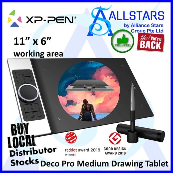 XP-Pen Deco Pro Medium Tablet (support Windows/Mac) (Warranty 1year with Local Distributor Avertek)