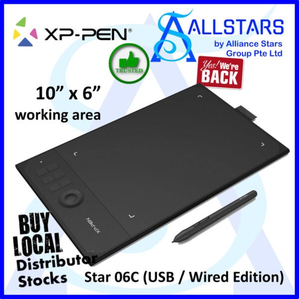 XP-PEN Star 06C Drawing Tablet (support Windows / Mac) (Warranty 1year with Local Distributor Avertek)