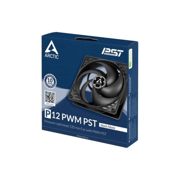 ARCTIC P12 PWM PST (Black) Pressure-optimized 120mm Fan with PWM PST – Black : ACFAN00120A (Warranty 6years with TechDynamic)