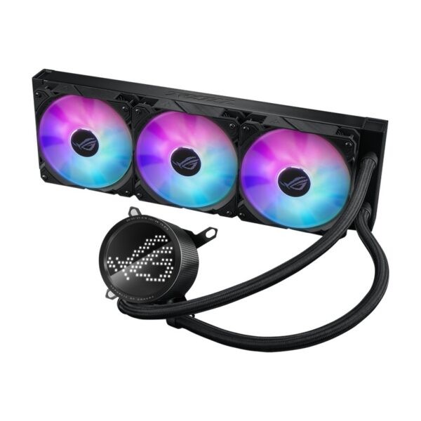ASUS ROG RYUO III 360 ARGB, ROG Ryuo III 360 all-in-one CPU liquid color with Asetek 8th gen pump solution, Anime Matrix LED Display and ROG ARGB cooling fans (Warranty 6years with BanLeong)