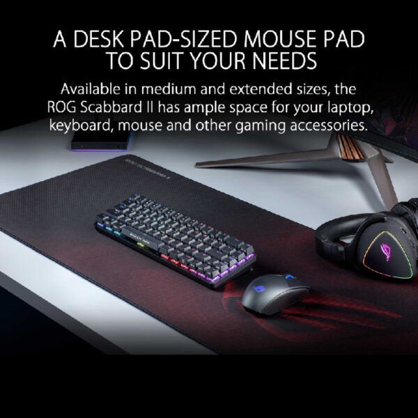 ASUS ROG Scabbard II (Medium) Water, Oil and Dust Repellent Gaming Mouse Pad / NC11-ROG SCABBARD II MEDIUM / 90MP02H0-BPUA00 (Warranty not applicable for mouse pad)