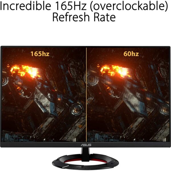 ASUS TUF Gaming VG249Q1R 24 Inch (23.8 Inch viewable) Gaming Monitor / Full HD (1920 x 1080), IPS, Overclockable 165Hz(Above 144Hz), 1ms MPRT, Extreme Low Motion Blur, FreeSync Premium, 1ms (MPRT), Shadow Boost