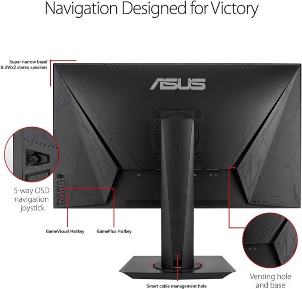 ASUS VG278Q 27 inch Gaming Monitor, Full HD, 1ms, 144Hz, G-SYNC Compatible, Adaptive-Sync (Warranty 3years with Asus SG)