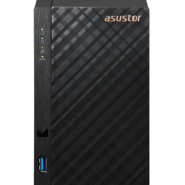 ASUSTOR DriveStor 2 – AS1102T / 2Bay NAS, Quad Core 1.4GHz ARM CPU, 1GB DDR4, 2.5G LAN, USB3.2 Gen1 x2 (Warranty 3years with Avertek)