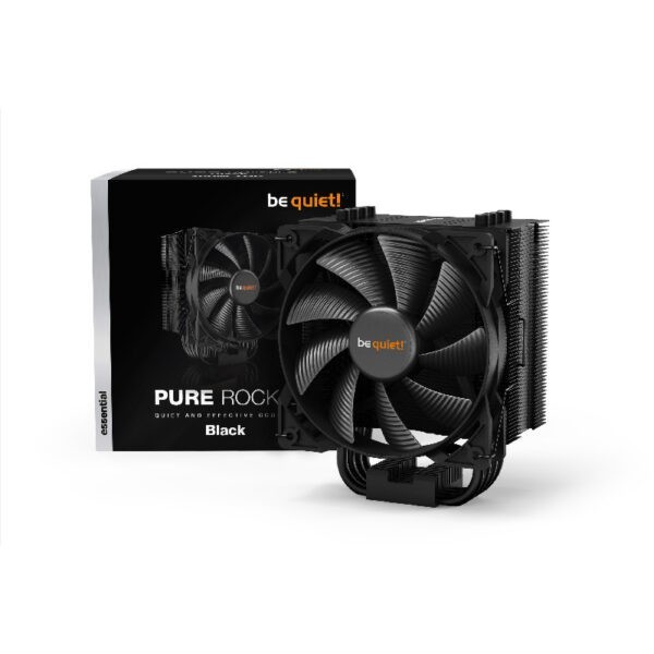 be Quiet! Pure Rock 2 Black (Full Black) Quiet & Effective CPU Cooler for Intel LGA1200 / LGA115X and AMD AM4 / TDP : 125W / 4x6mm heatpipes / Pure Wings 12cm x1 – Black : BK007 (Warranty 3years Local Distributor TechDynamic)