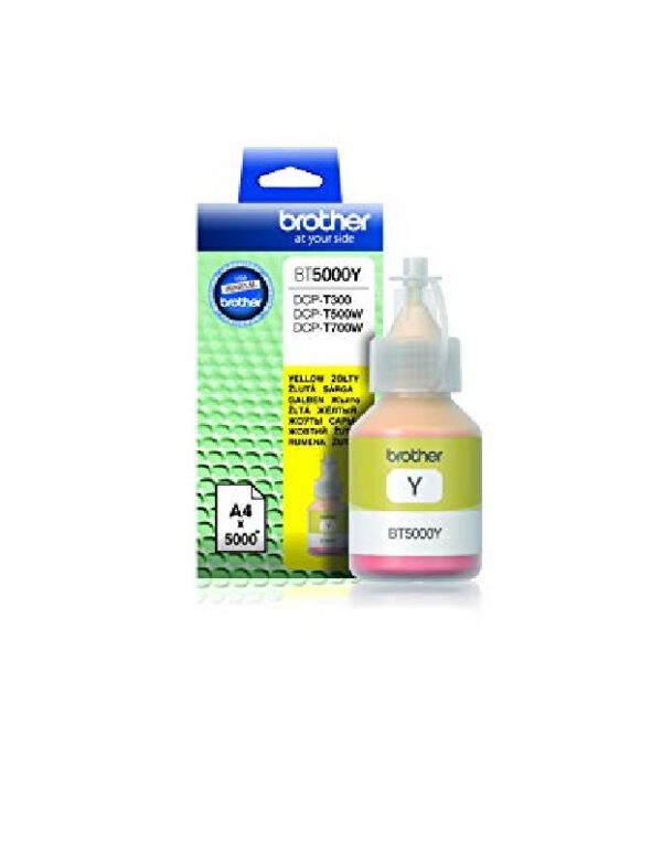 Brother BT5000Y Yellow Original Bottle Ink for (T4000DW/T220/T420W/T510W/T520W/T710W/T720DW/T820DW/T825DW/T810DW/T910DW/T920DW/T925DW/T4500DW)