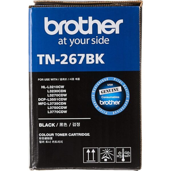 Brother TN267BK Black Original Toner / 3K pages (for HL-L3210CW, L3230CDN, L3270CDW, L3551CDW. L3735CDN, L3750CDW, L3770CDW)