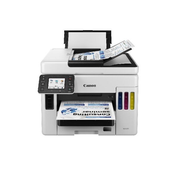 Canon Maxify GX7070 Easy Refillable Ink Tank Wireless 4-in-1 Business Printer for High Volume Document Printing (Warranty 2years on-site or 80K pages print with Canon SG)