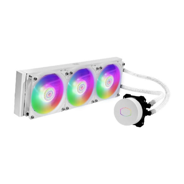Cooler Master MasterLiquid ML360L v2 White Edition ARGB Liquid Cooler with 3rd Gen Dual Chamber Pump Technology – White : MLW-D36M-A18PW-RW (Warranty 2years with BanLeong)