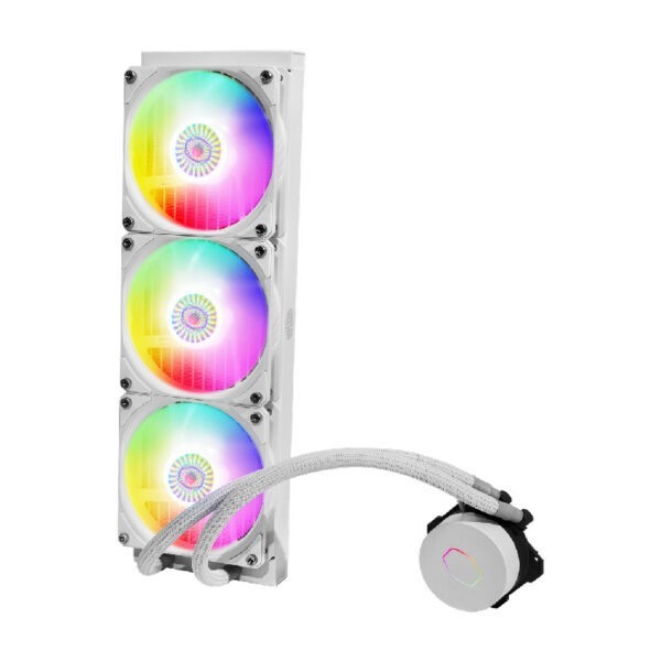 Cooler Master MasterLiquid ML360L v2 White Edition ARGB Liquid Cooler with 3rd Gen Dual Chamber Pump Technology – White : MLW-D36M-A18PW-RW (Warranty 2years with BanLeong)