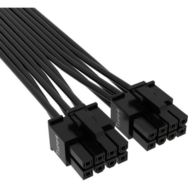 CORSAIR 12+4pin PCIe Gen5 Type-4 600W 12VHPWR cable, Flat Cable – Black : CP-8920284 (Warranty with Convergent)
