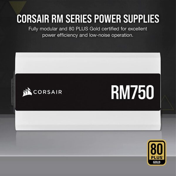 CORSAIR RM750 (2021) White 750W ATX Power Supply / 80+Gold / Full Modular -CP-9020231-UK (Warranty 10years with Convergent)