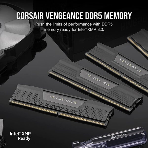 CORSAIR Vengeance RGB DDR5 32GB – 2x16GB – DDR5 5200MHz CL40 Gaming RAM Optimized for AMD / 1.25V – CMH32GX5M2B5200Z40