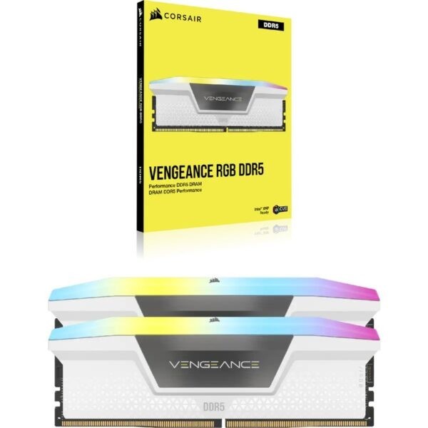 CORSAIR Vengeance RGB DDR5 32GB – 2x16GB – DDR5 5600MHz CL36 Gaming RAM Kit – White : CMH32GX5M2B5600C36WK