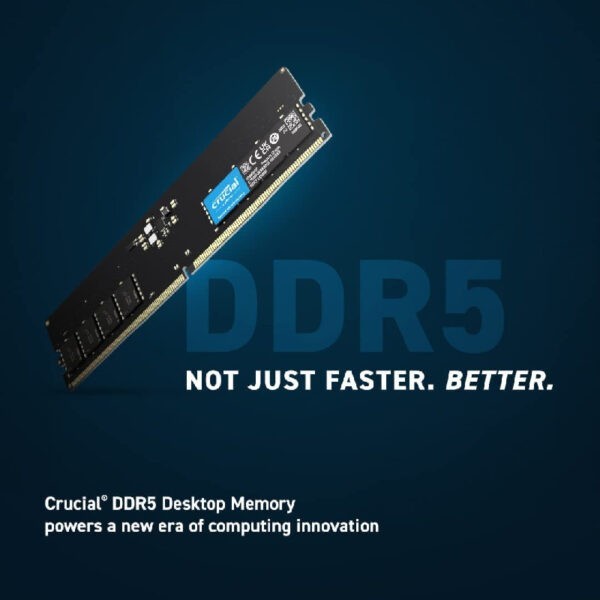 Crucial DDR5 16GB – 2x8GB – DDR5 4800MHz CL40 UDIMM Desktop RAM Kit – CT2K8G48C40U5