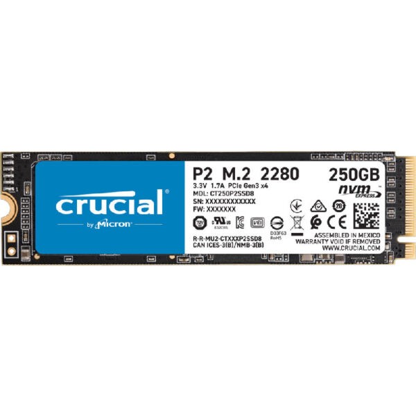 Crucial P2 250GB NVME M.2 SSD – CT250P2SSD8 (Warranty 5years with Convergent)