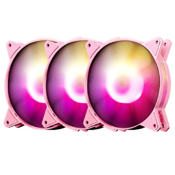 DarkFlash Pink C6MS 3pieces PACK Aurora Spectrum RGB 120mm Fans (Warranty 1year with TechDynamic)