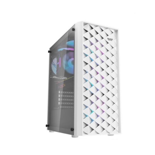 DarkFlash DK351 TG (White) ATX Tower Chassis (with 4x ARGB 120mm Fans) (Warranty 1year on Fan and Switch only)