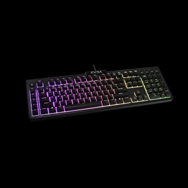 EVGA Z12 RGB Gaming Keyboard, RGB Backlit LED, 5 Programmable Macro Keys, Dedicated Media Keys, Water Resistant – 834-W0-12US-KR (Warranty 1year with TechDynamic)