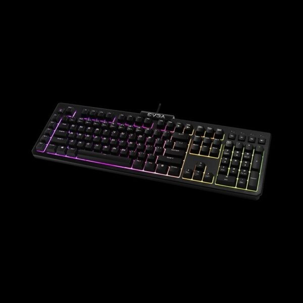 EVGA Z12 RGB Gaming Keyboard, RGB Backlit LED, 5 Programmable Macro Keys, Dedicated Media Keys, Water Resistant – 834-W0-12US-KR (Warranty 1year with TechDynamic)